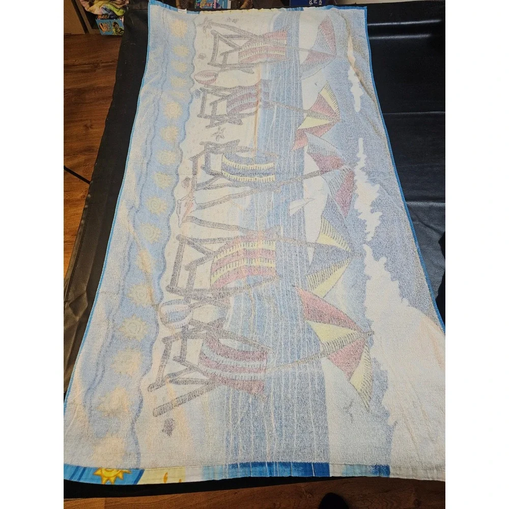 Vintage Sherry Mfg Beach Chair Theme Beach Towel 55x30